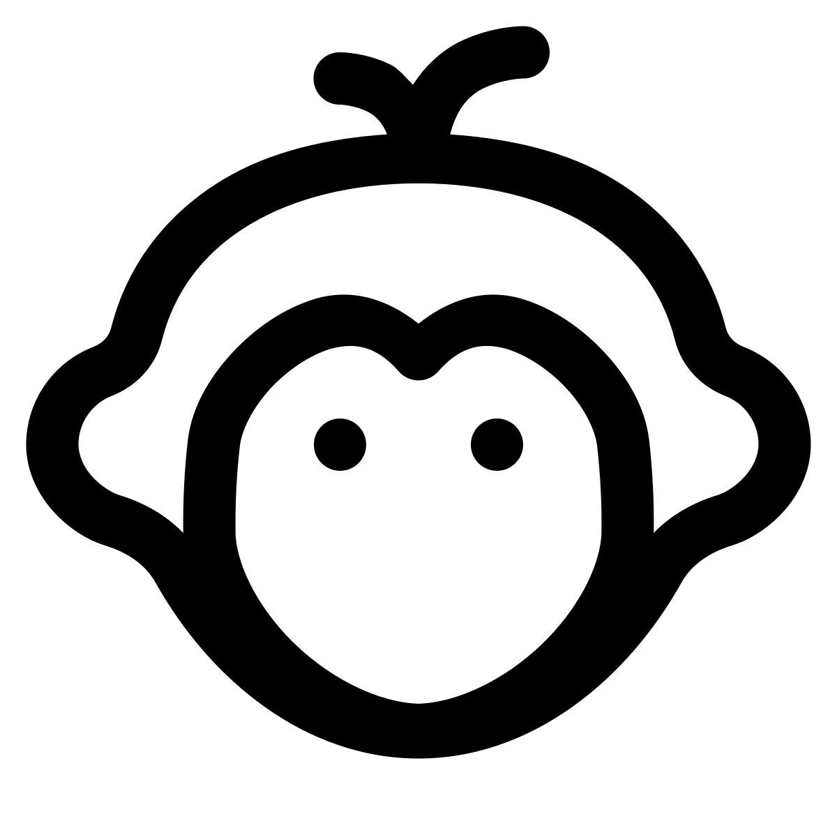 puffy outline style ano do macaco icon