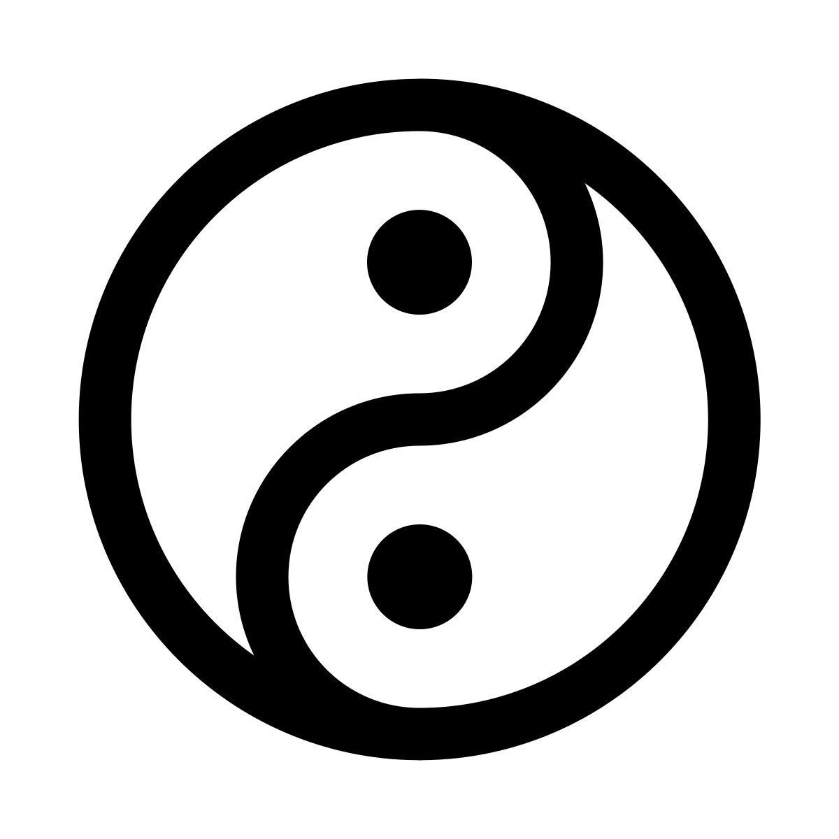 puffy outline style yin yang icon