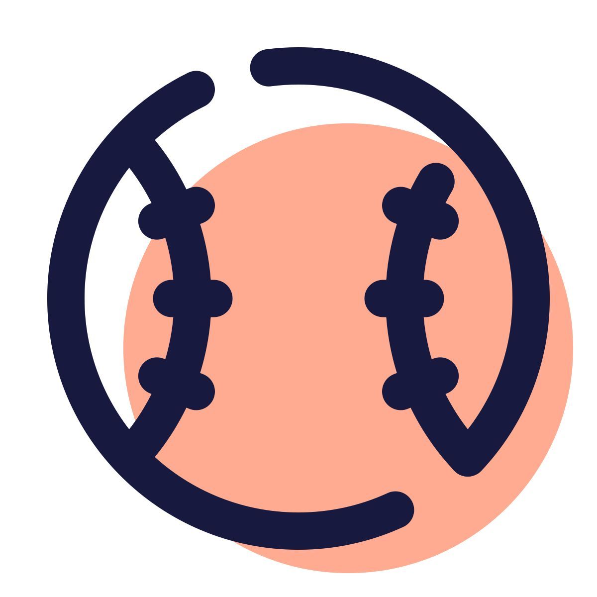 pulsar color style baseball ball icon