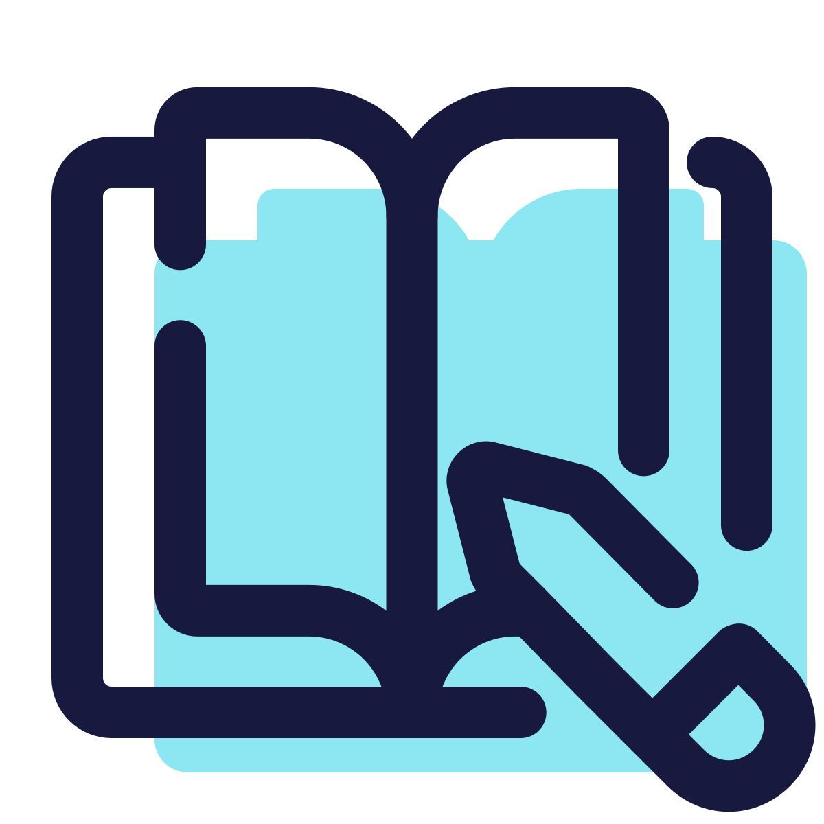 pulsar color style book and pencil icon