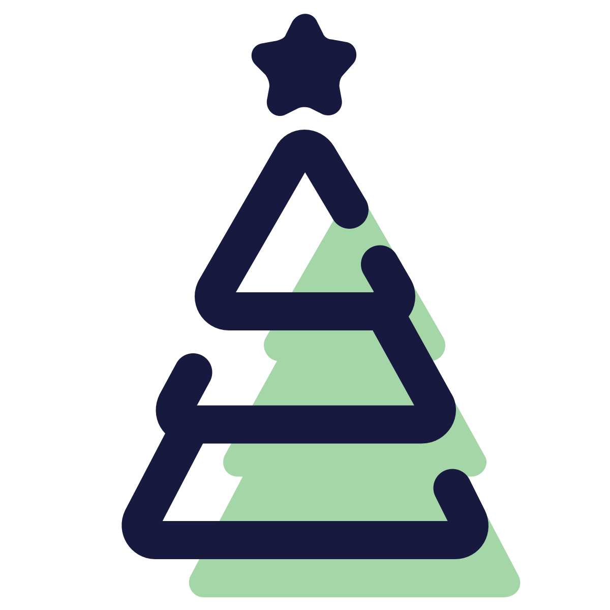 pulsar color style christmas tree icon