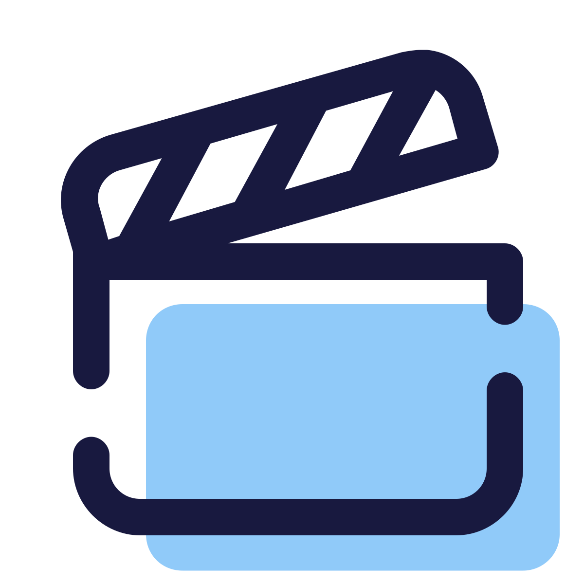 pulsar color style clapperboard icon