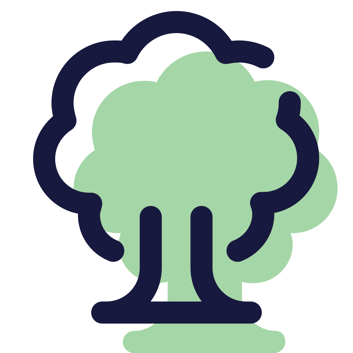 pulsar color style deciduous tree icon