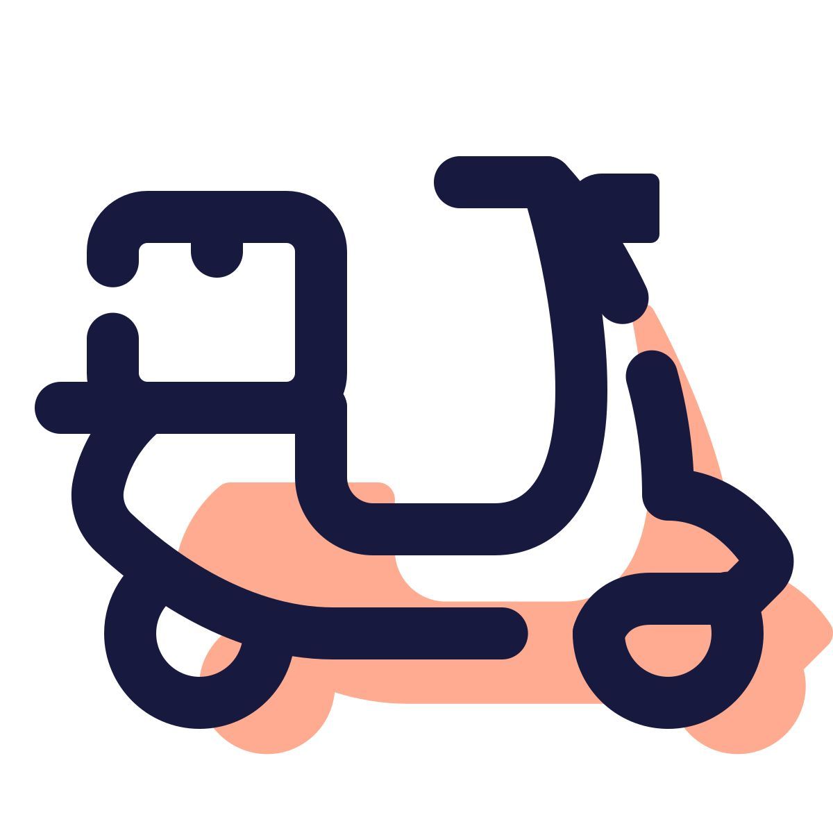 pulsar color style scooter de entrega icon