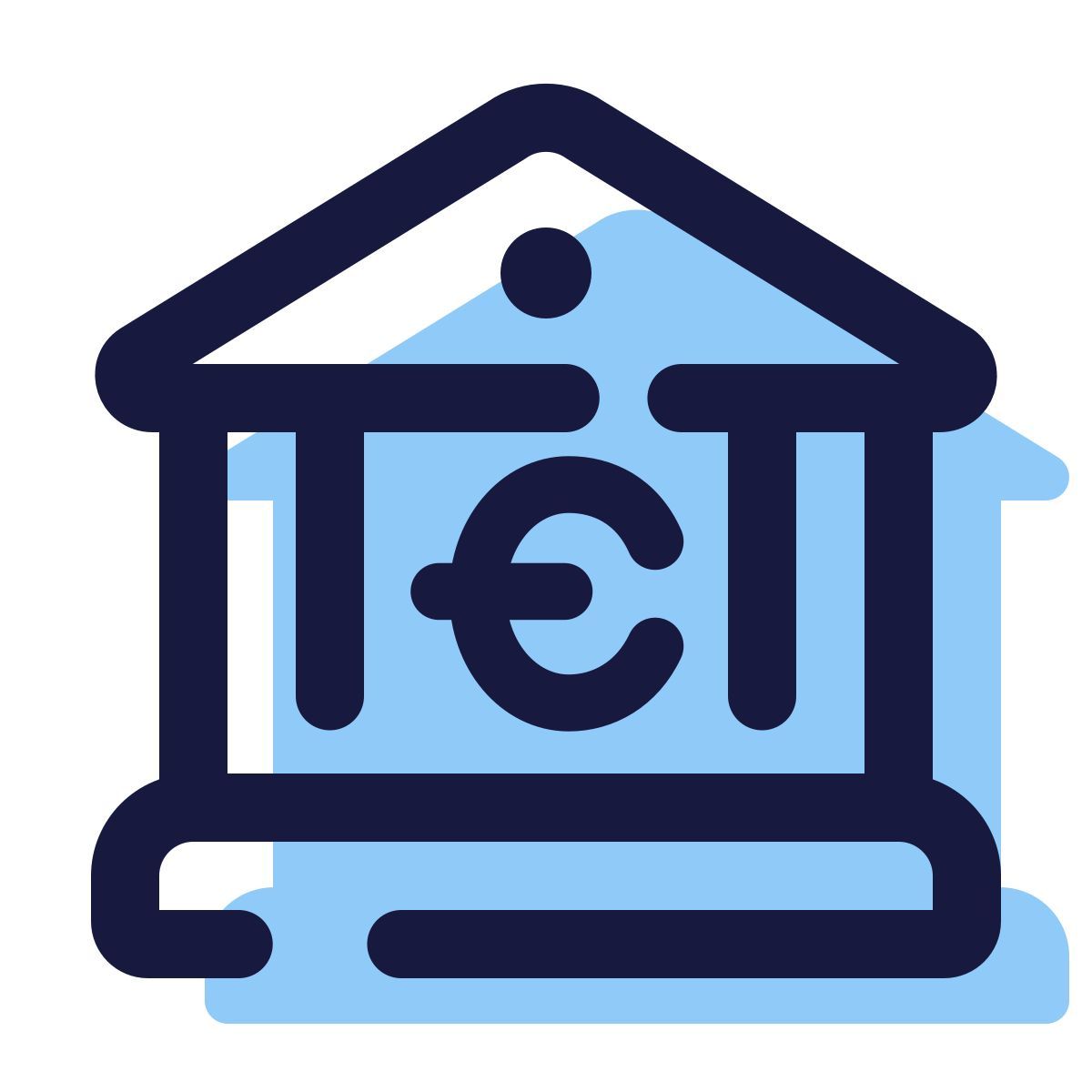 pulsar color style 유로 은행 건물 icon