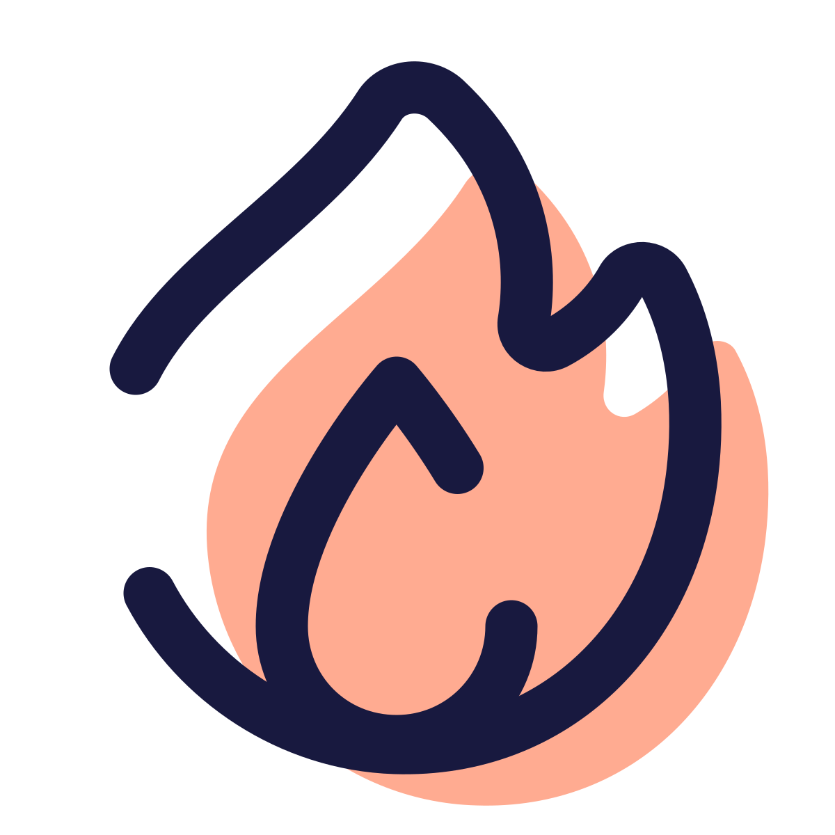 pulsar color style fire element icon
