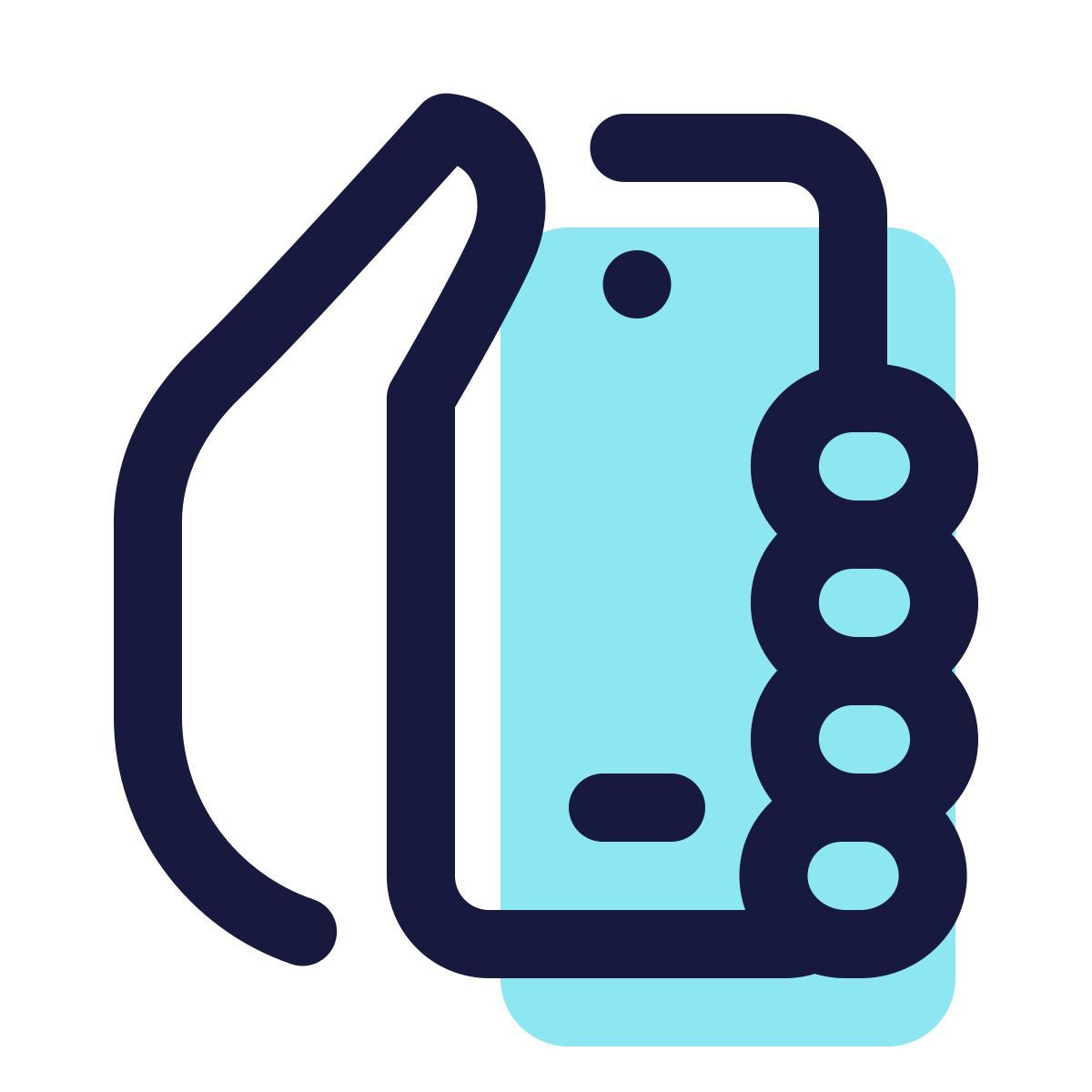 pulsar color style mano con teléfono inteligente icon