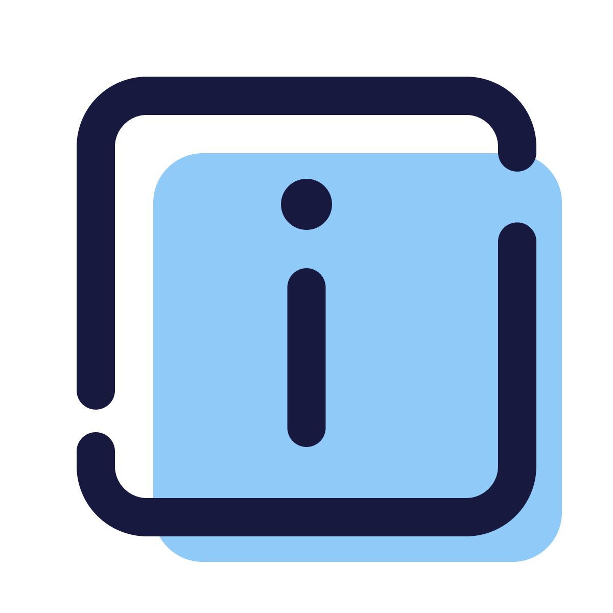 pulsar color style sinal de informação quadrado icon