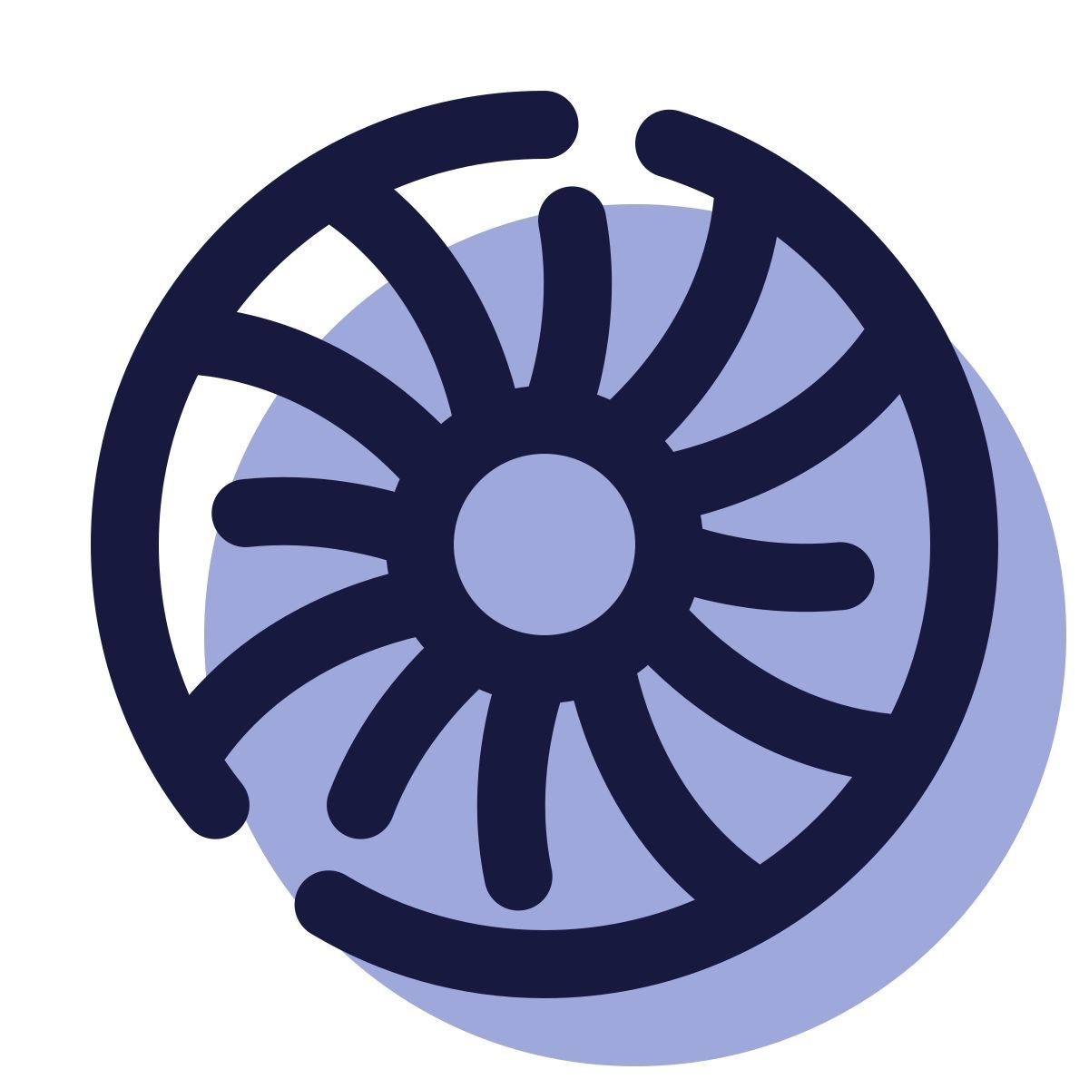 pulsar color style jet engine icon