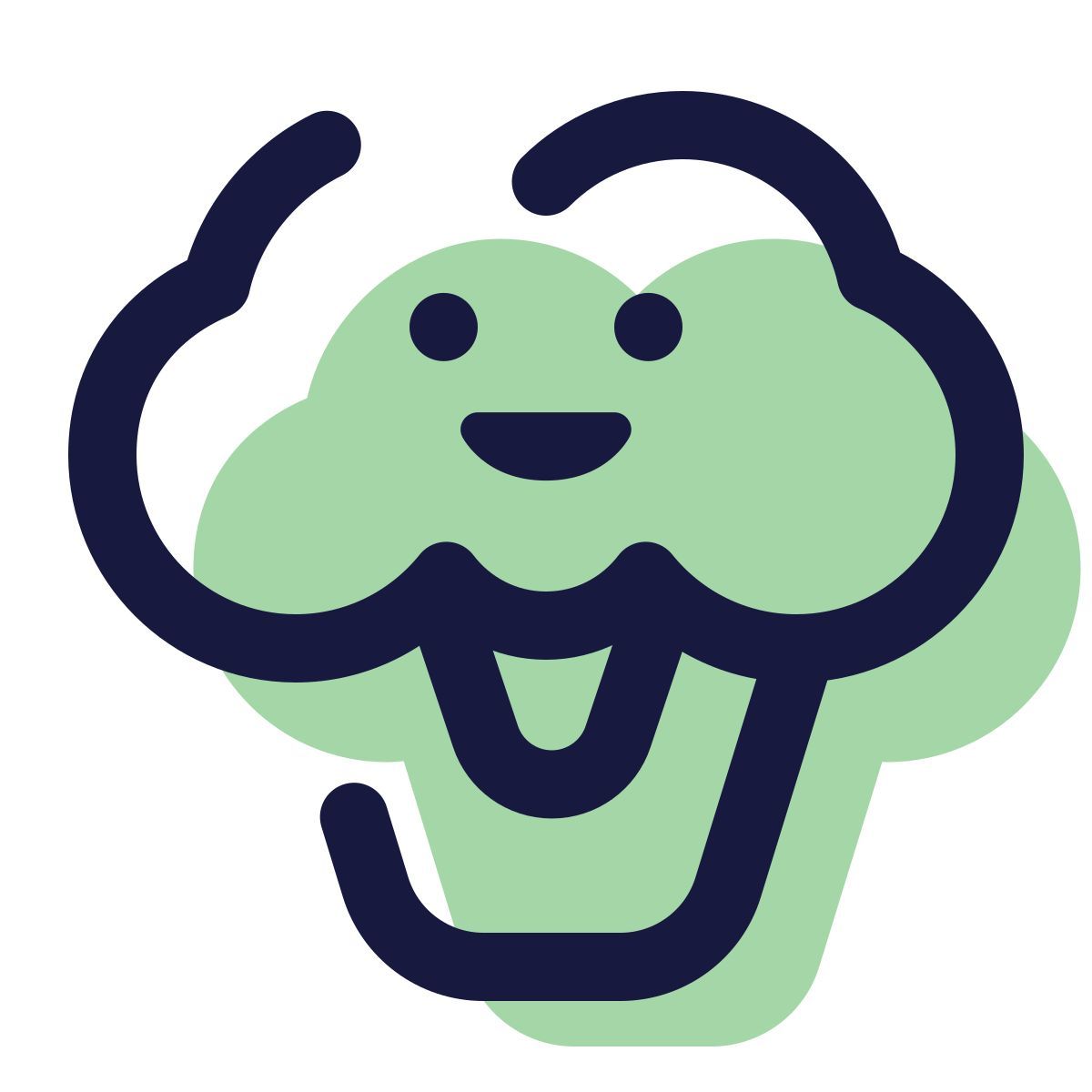 pulsar color style kawaii broccoli icon