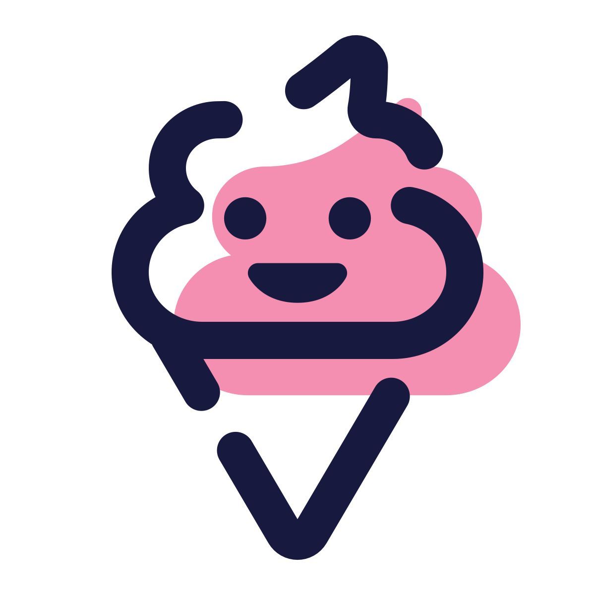 pulsar color style kawaii ice cream icon