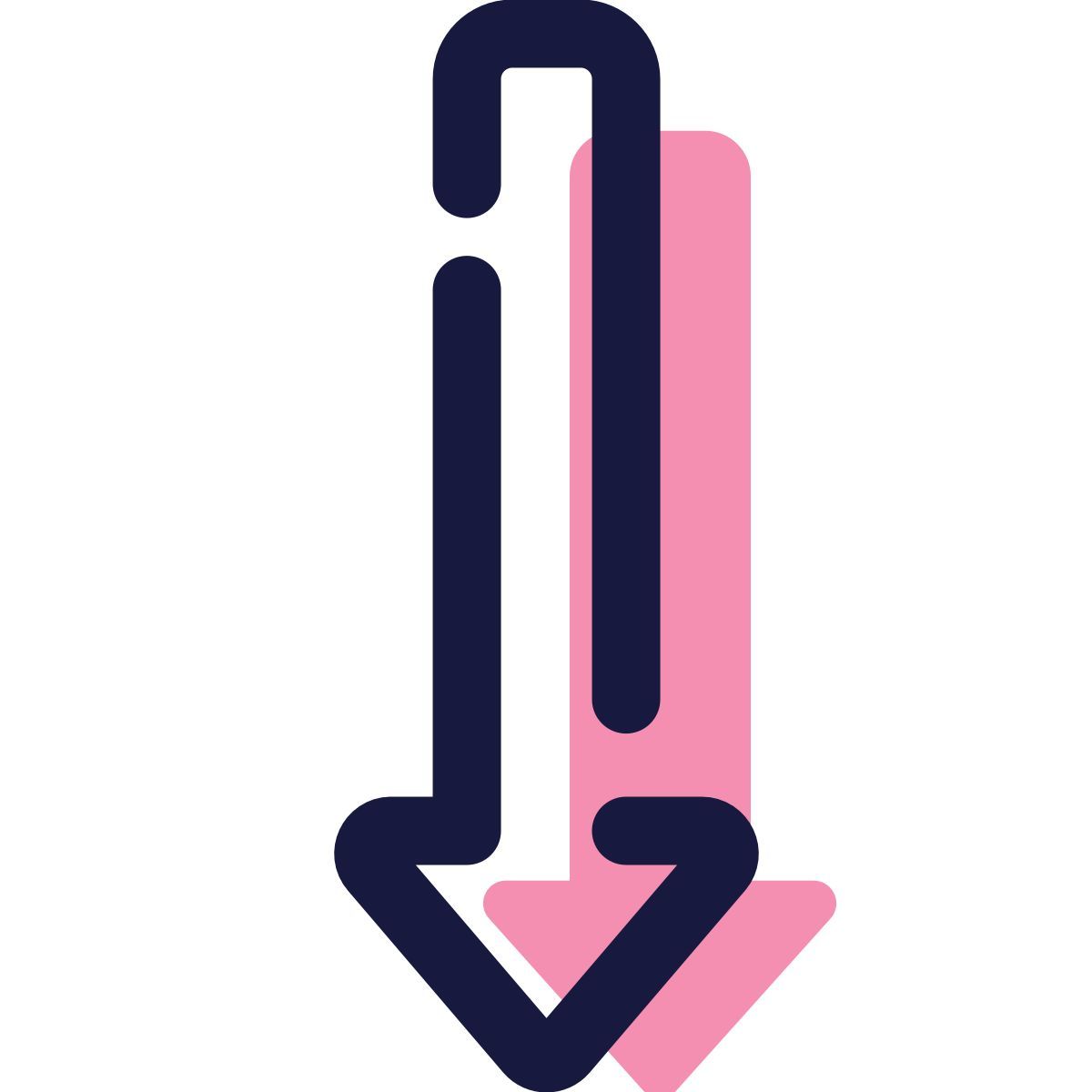 pulsar color style freccia lunga giù icon