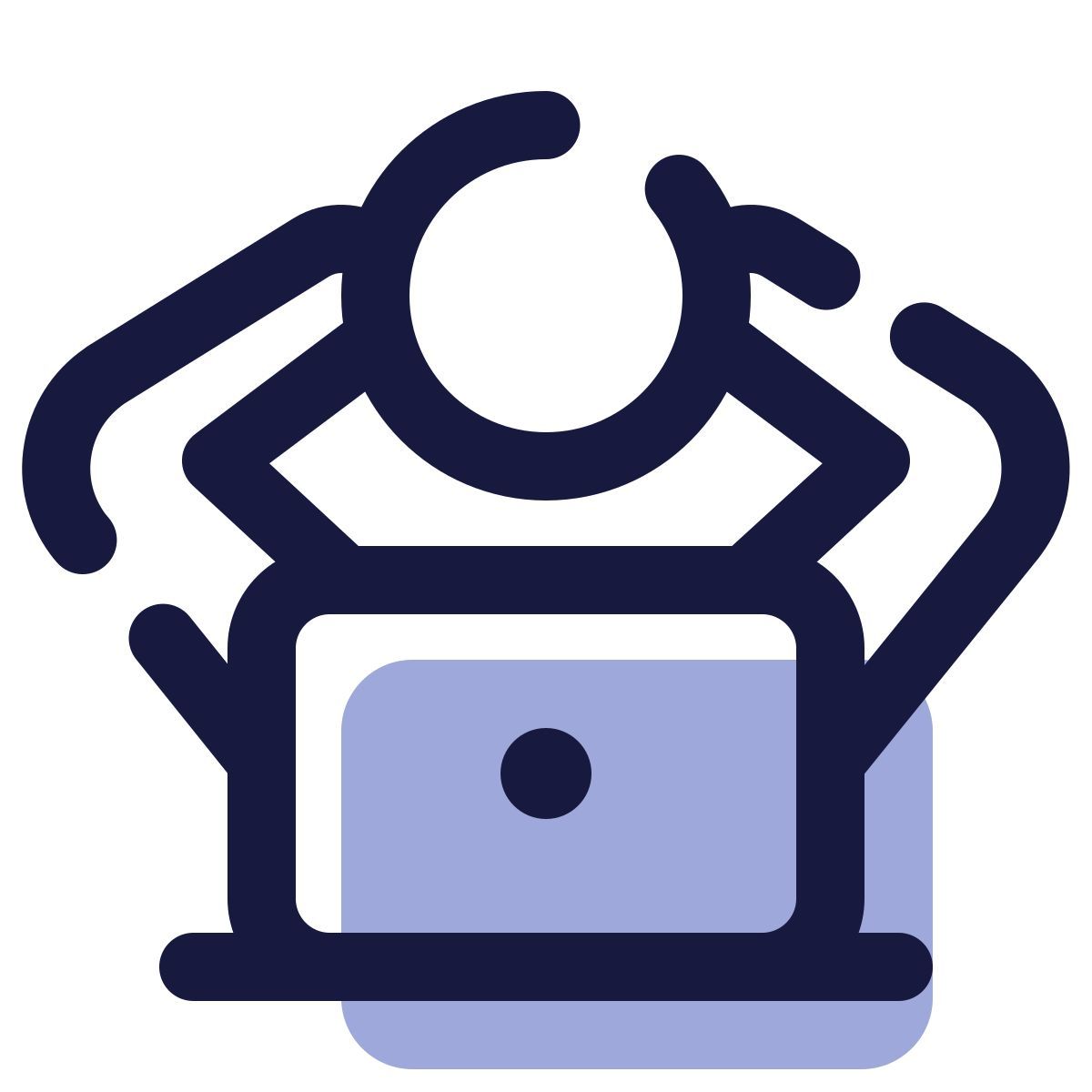 pulsar color style relaxed working with a laptop icon