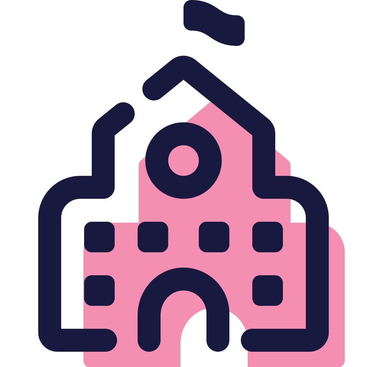 pulsar color style school building icon