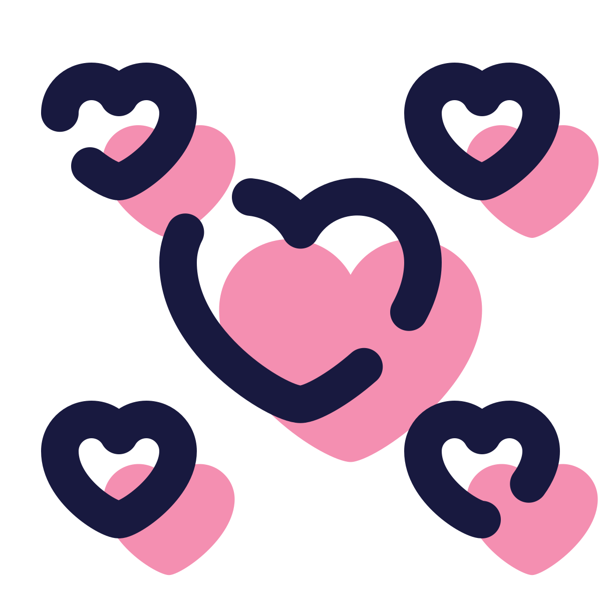 pulsar color style small hearts icon