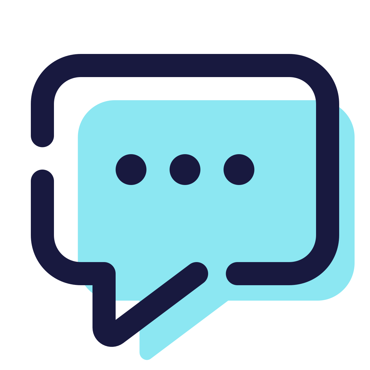 pulsar color style speech bubble with dots icon