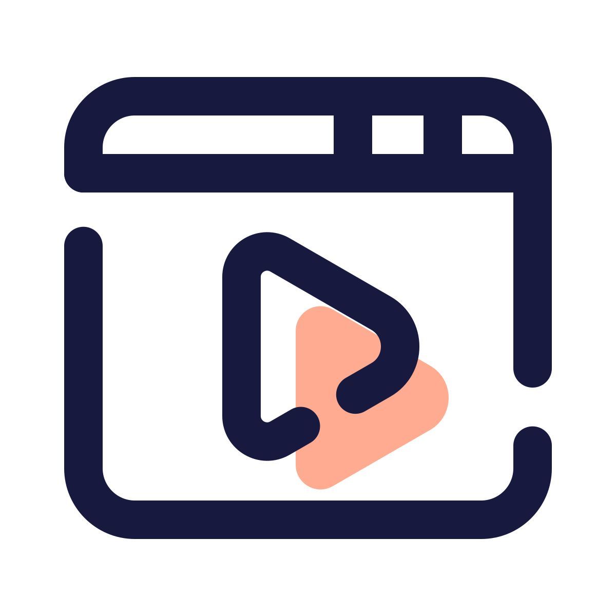 pulsar color style streaming video icon