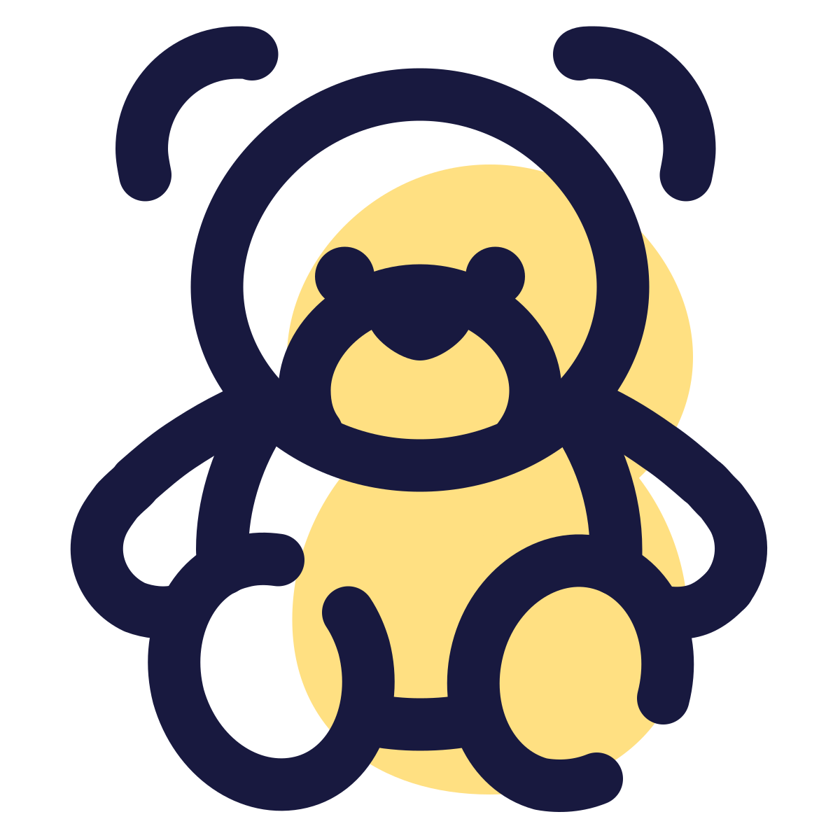 pulsar color style teddy bear icon