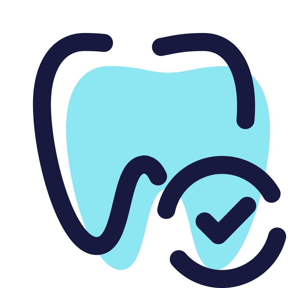 pulsar color style tooth checked icon