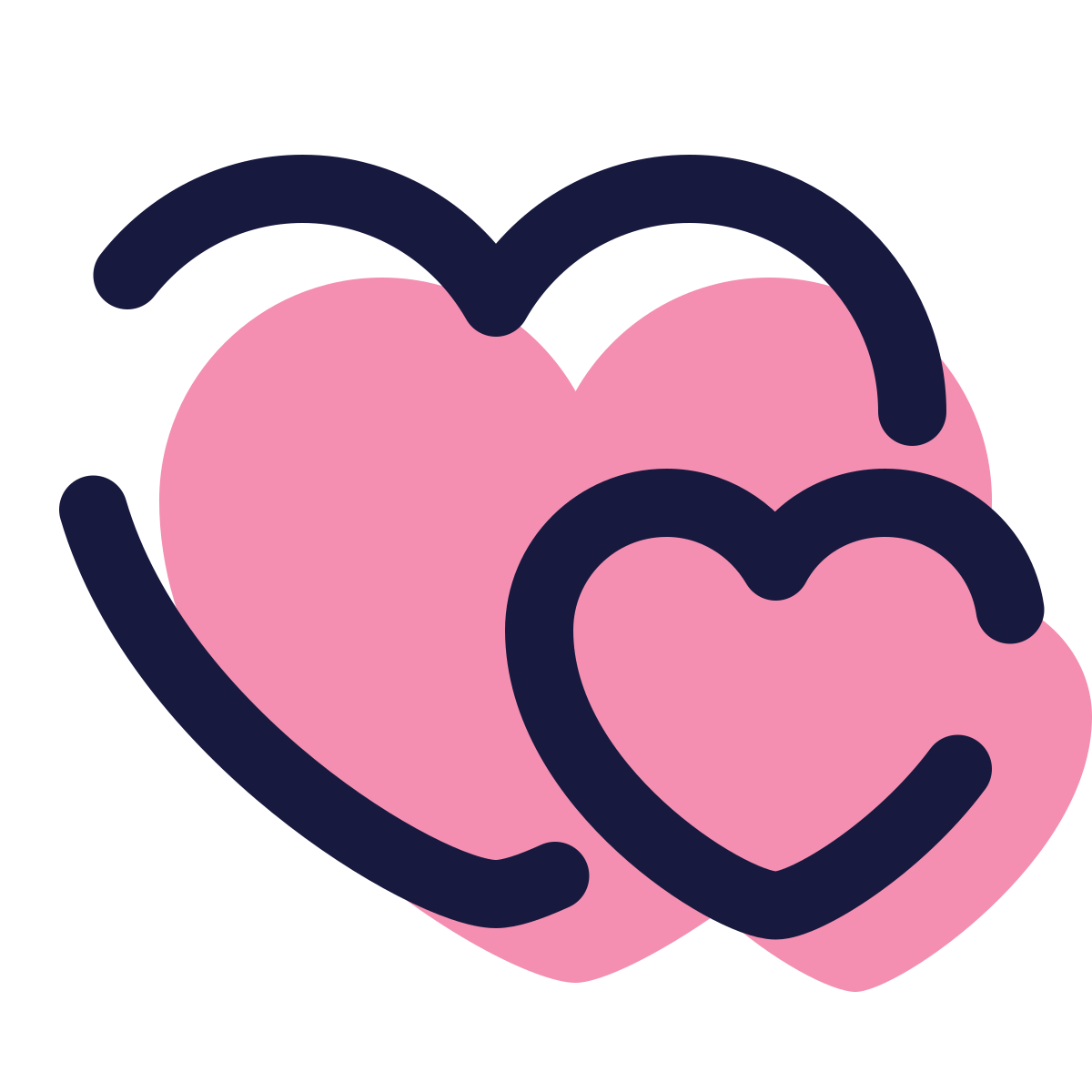 pulsar color style two hearts icon