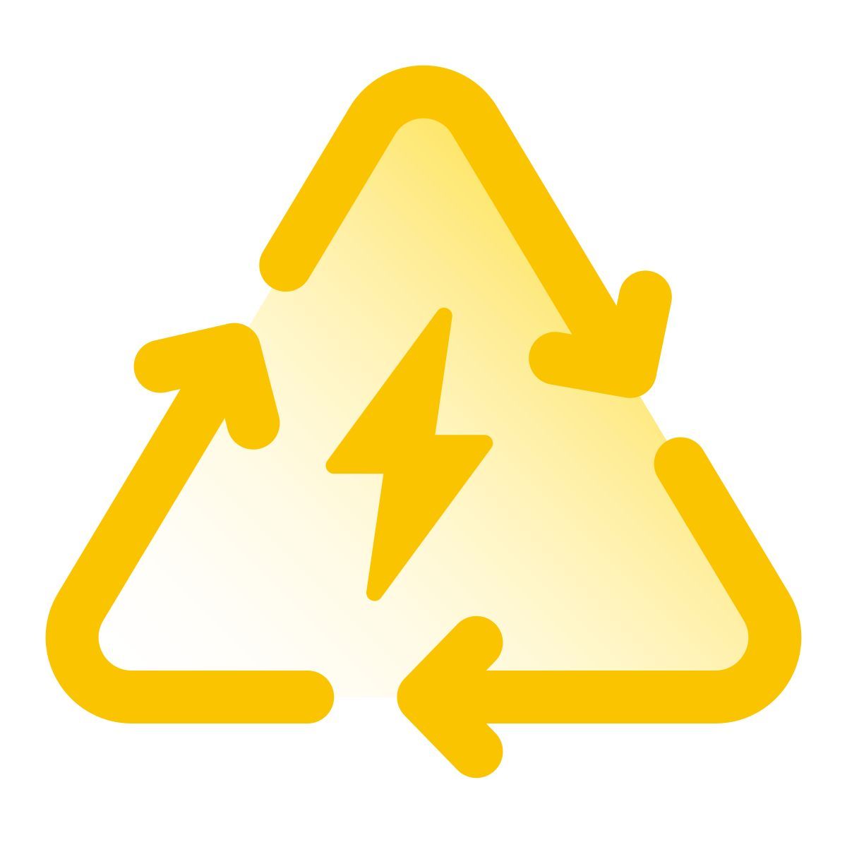 pulsar gradient style energie dreieck zeichen icon