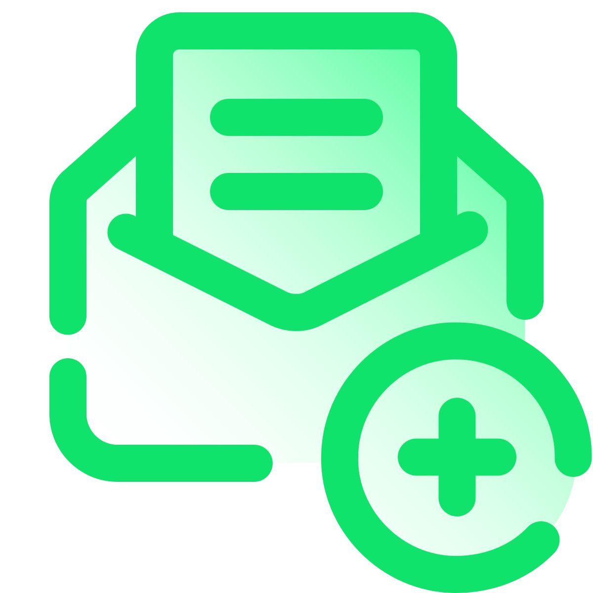 pulsar gradient style adicionar envelope aberto icon