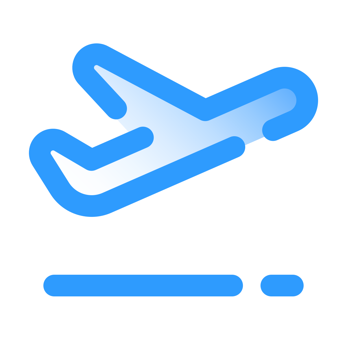 pulsar gradient style airplane take off icon