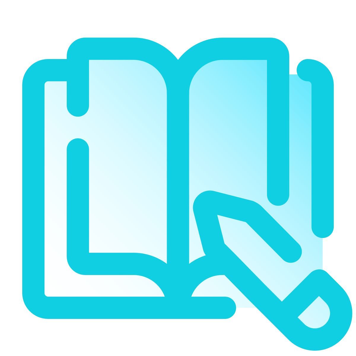 pulsar gradient style buch und bleistift icon