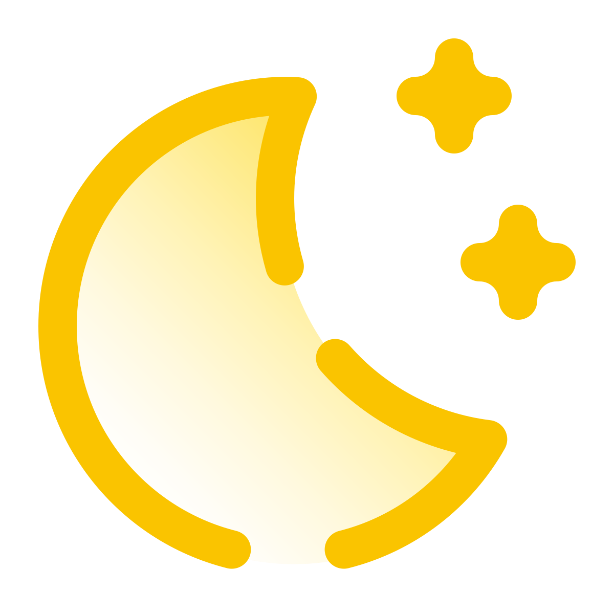 pulsar gradient style bright moon icon