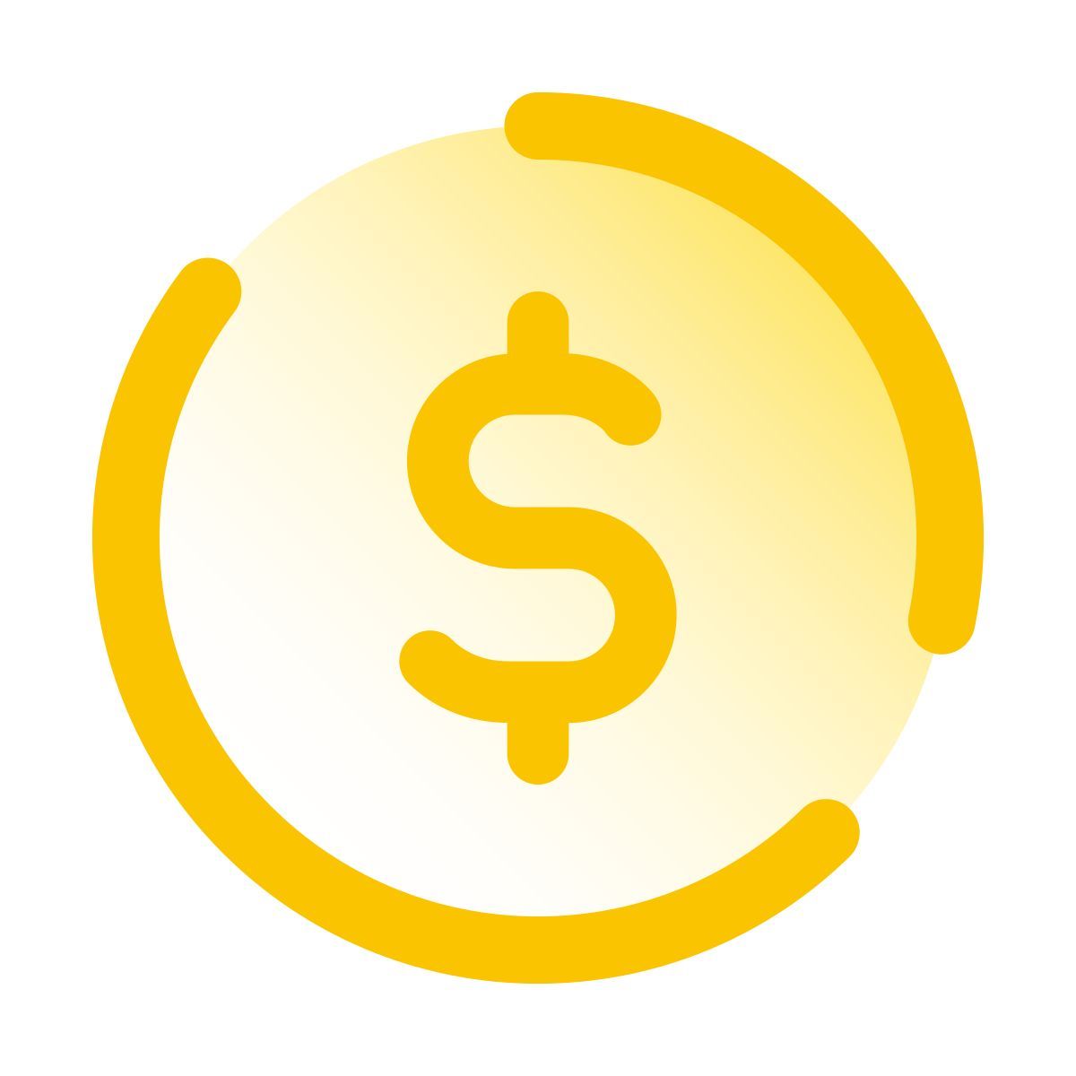pulsar gradient style dollar coin icon