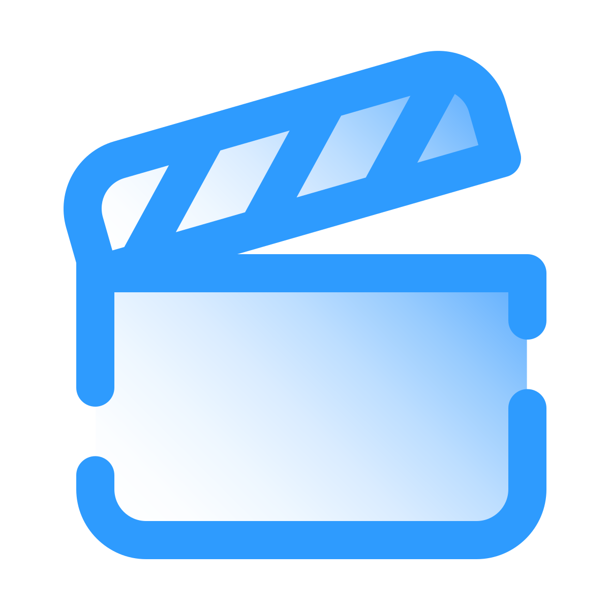 pulsar gradient style clapperboard icon