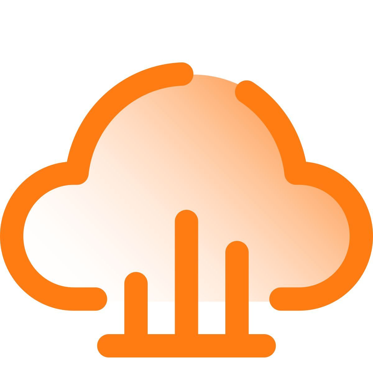 pulsar gradient style 클라우드 막대 차트 icon