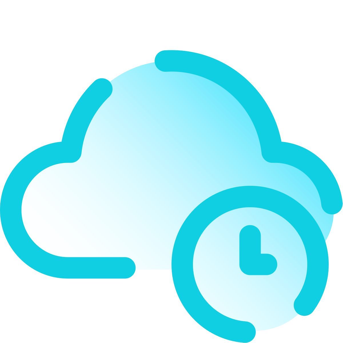 pulsar gradient style cloud clock icon