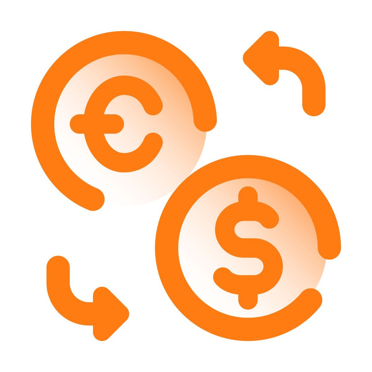 pulsar gradient style câmbio monetário icon