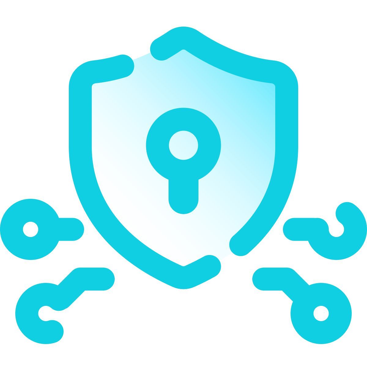 pulsar gradient style la seguridad cibernética icon