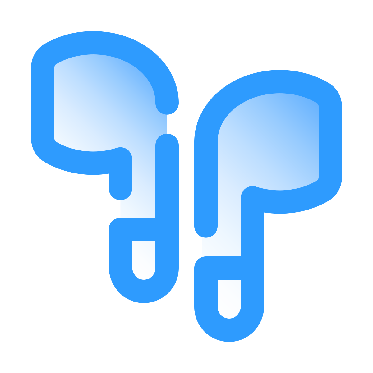 pulsar gradient style earbud headphones icon