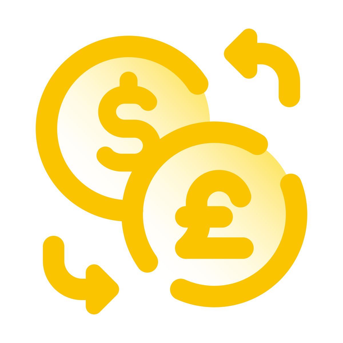 pulsar gradient style euro pound exchange icon