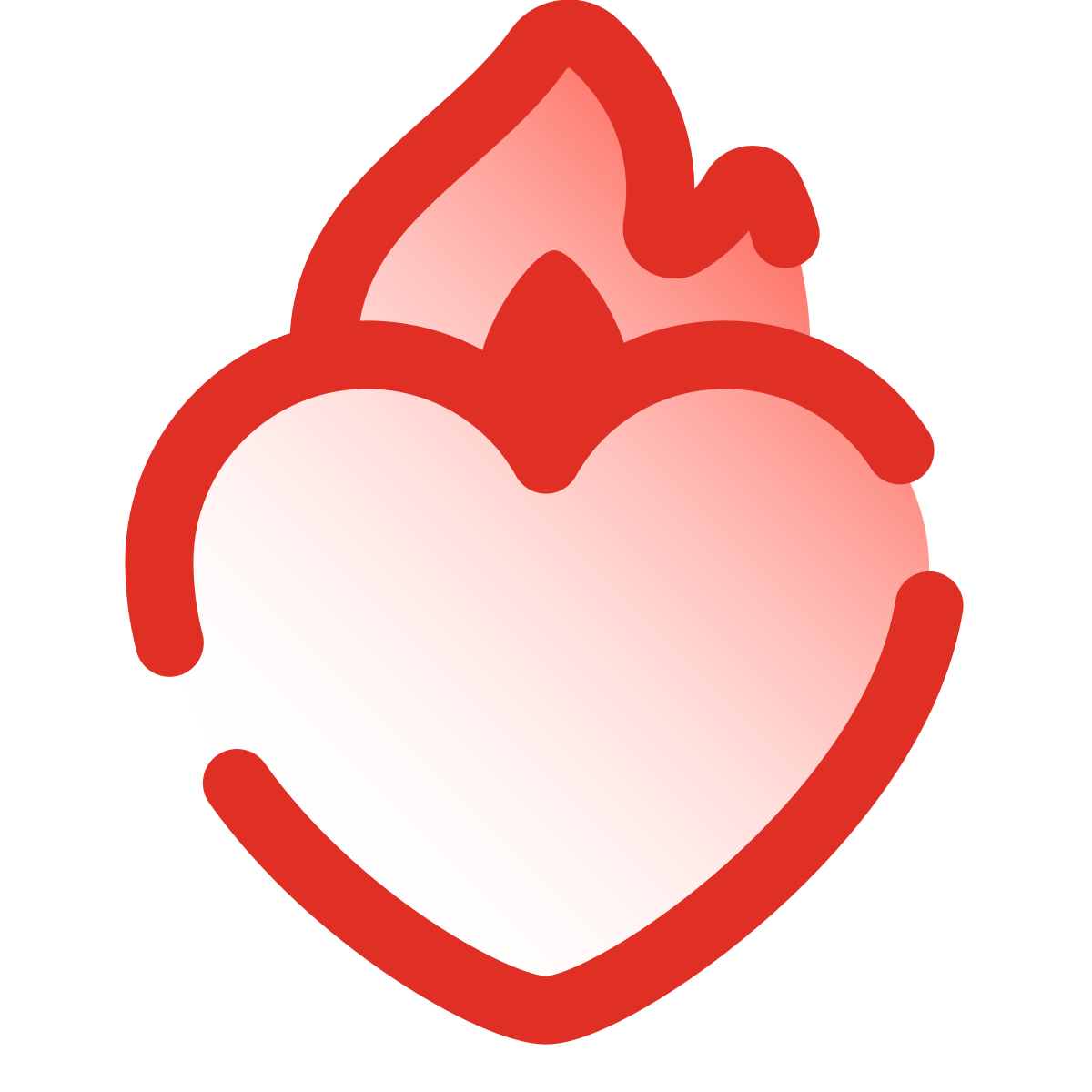 pulsar gradient style fire heart icon