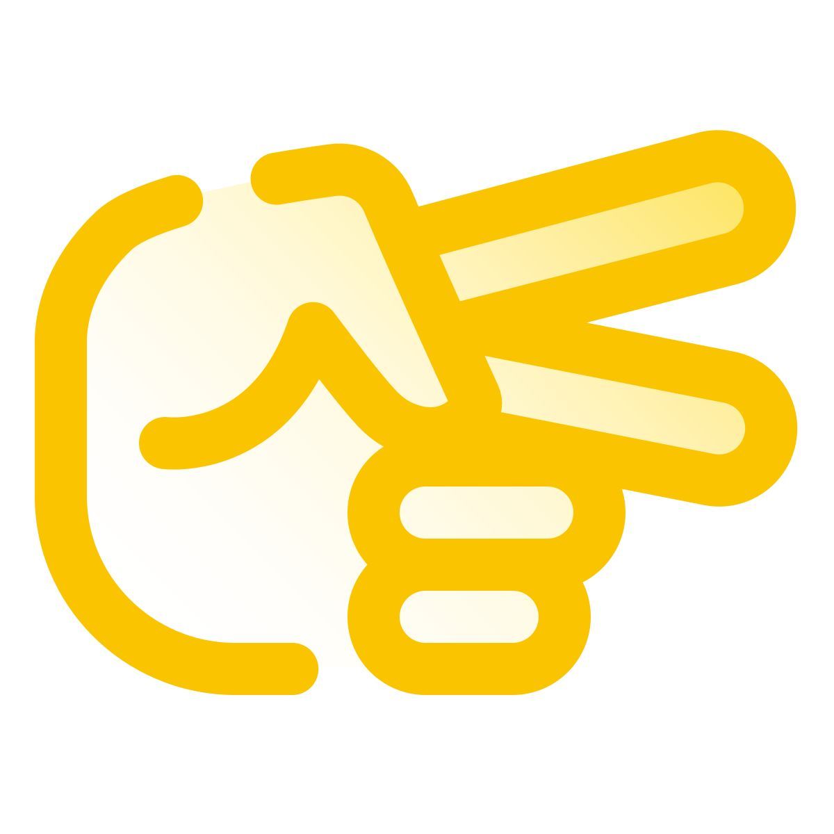 pulsar gradient style mão fazendo sinal de tesoura icon