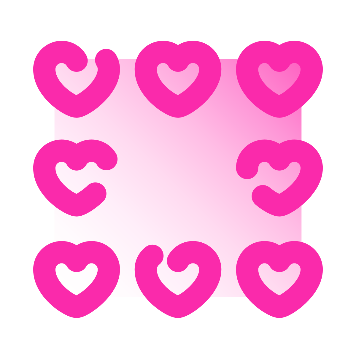 pulsar gradient style heart border icon