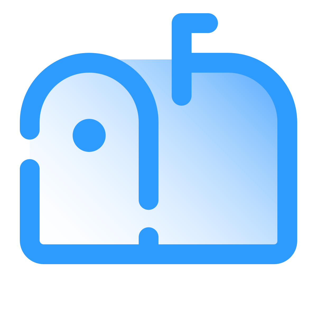 pulsar gradient style mailbox closed flag up icon