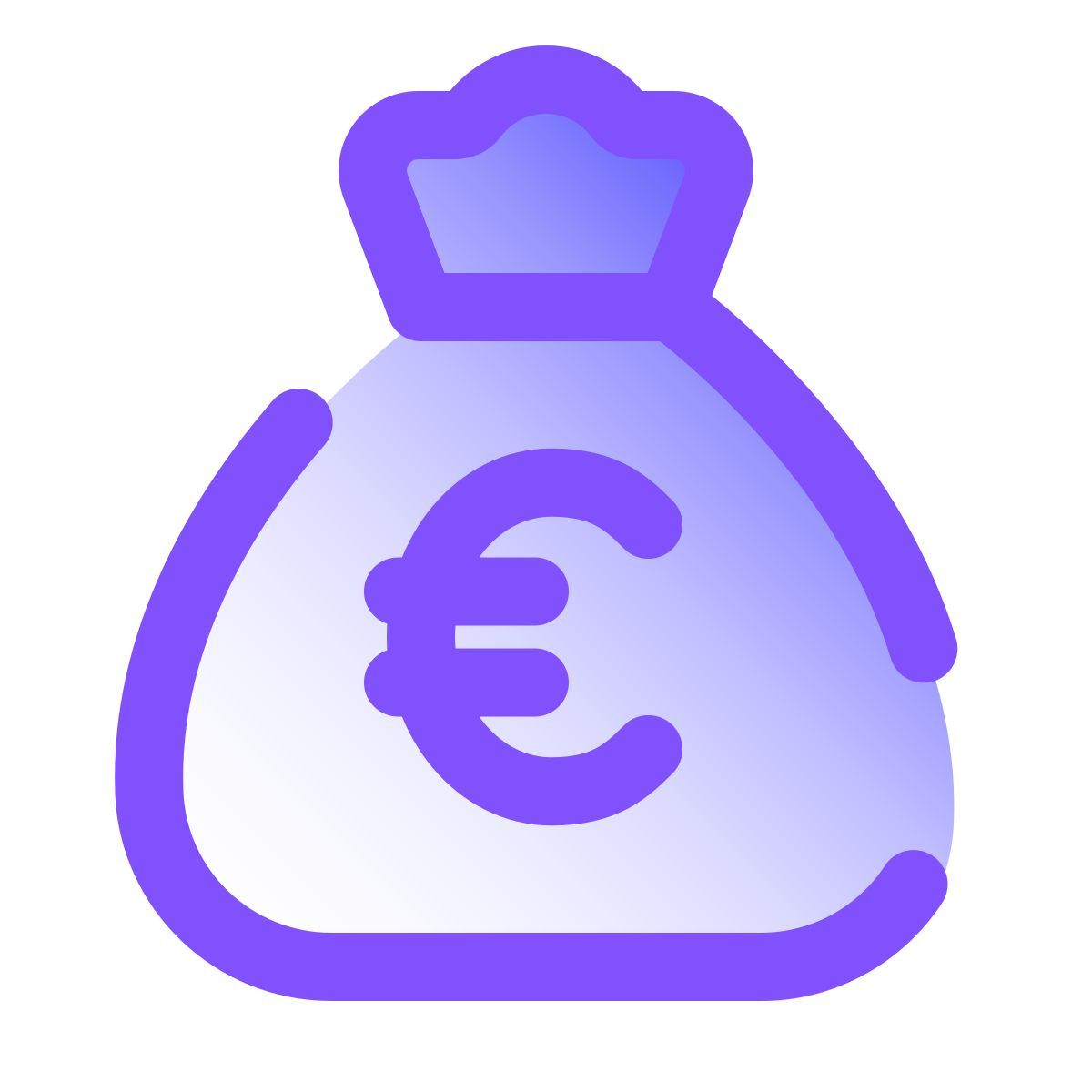 pulsar gradient style geldbeutel euro icon