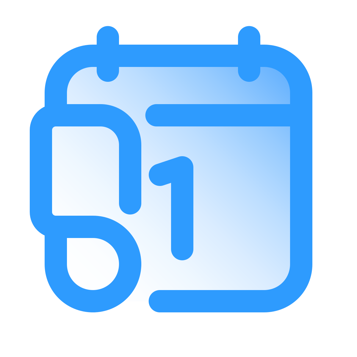 pulsar gradient style new year calendar icon