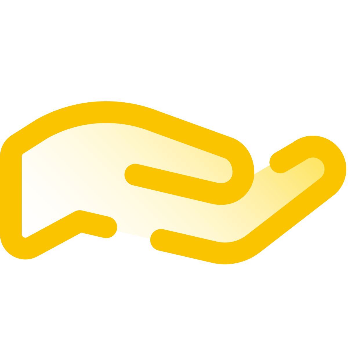 pulsar gradient style palm up hand icon