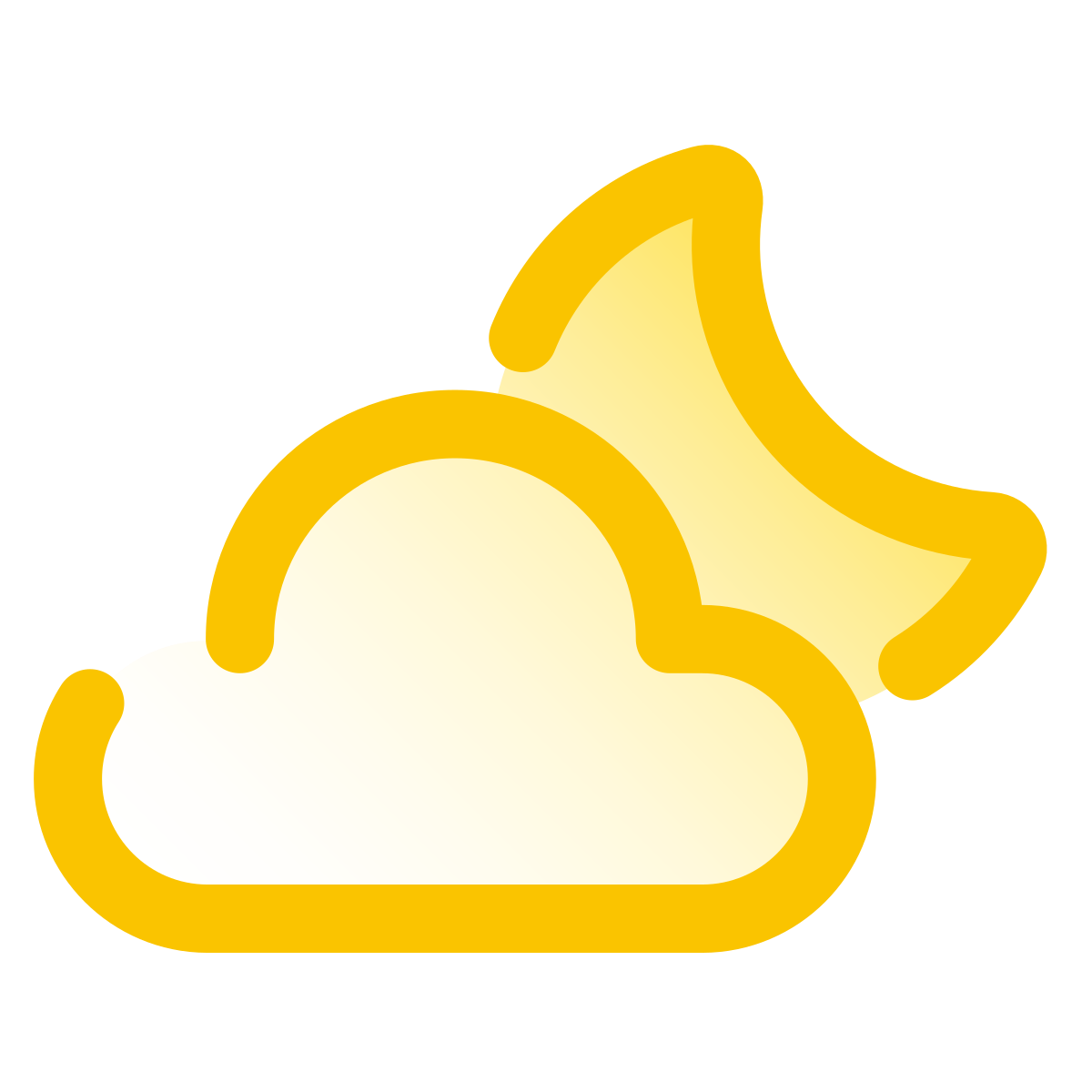 pulsar gradient style partly cloudy night icon