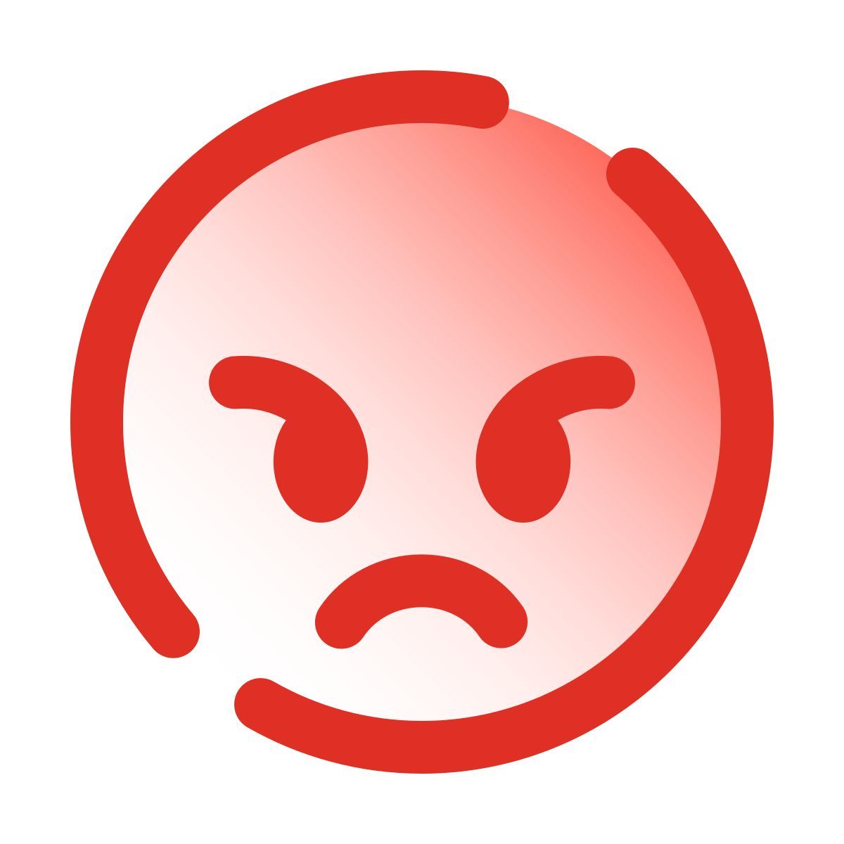 pulsar gradient style icona con la faccia imbronciata icon