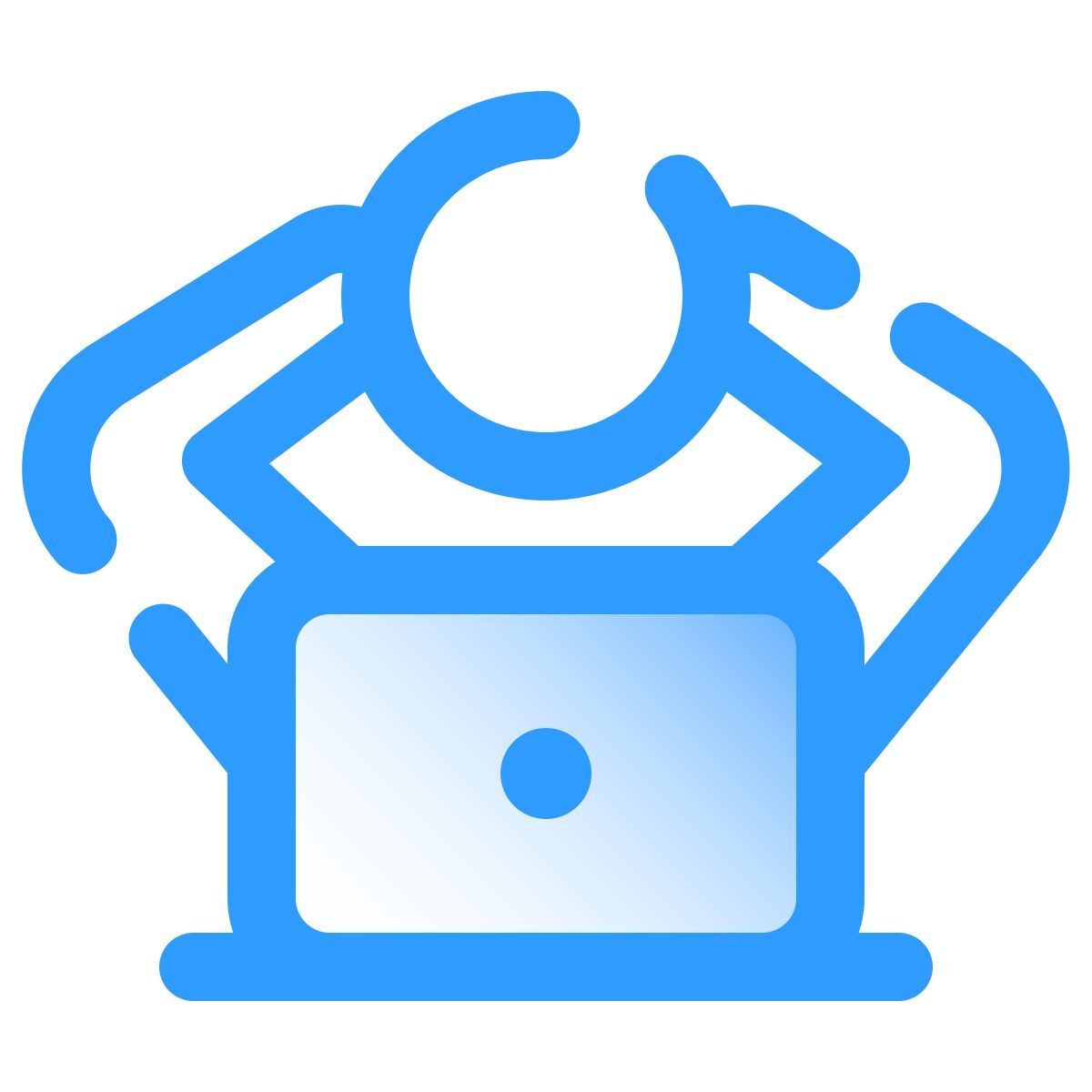 pulsar gradient style relaxed working with a laptop icon