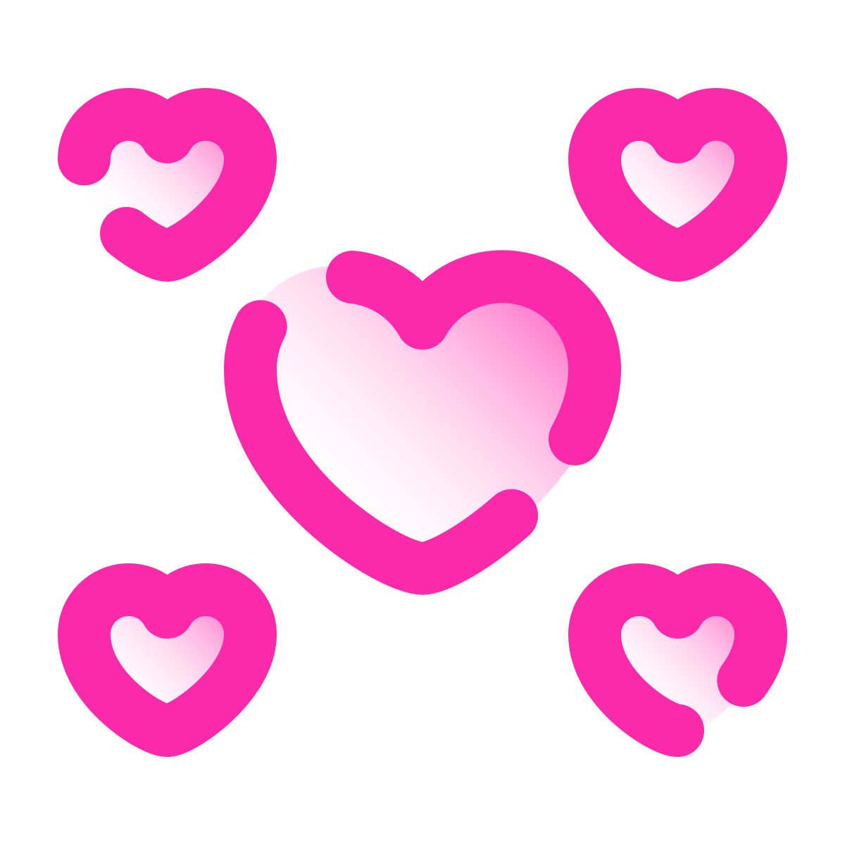 pulsar gradient style small hearts icon