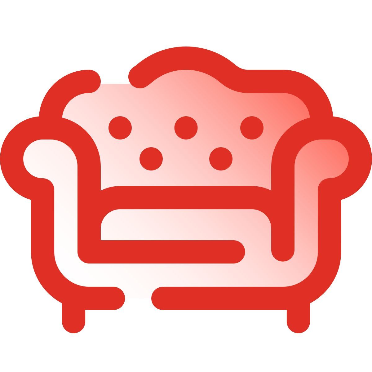 pulsar gradient style sofa with buttons icon