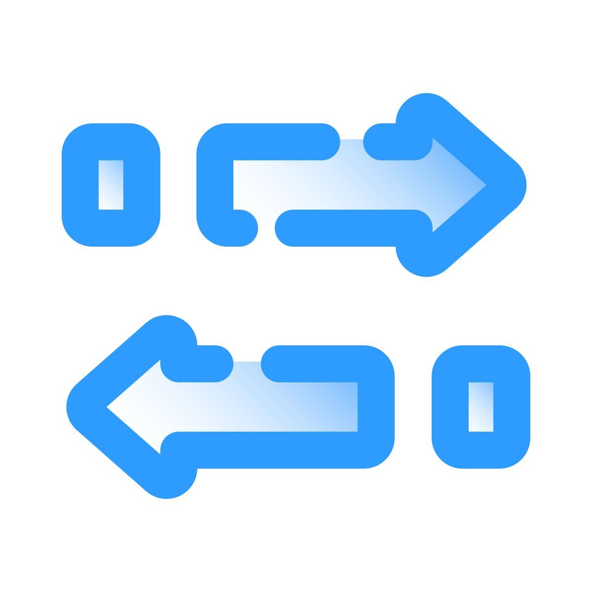 pulsar gradient style flecha direccional horizontal icon